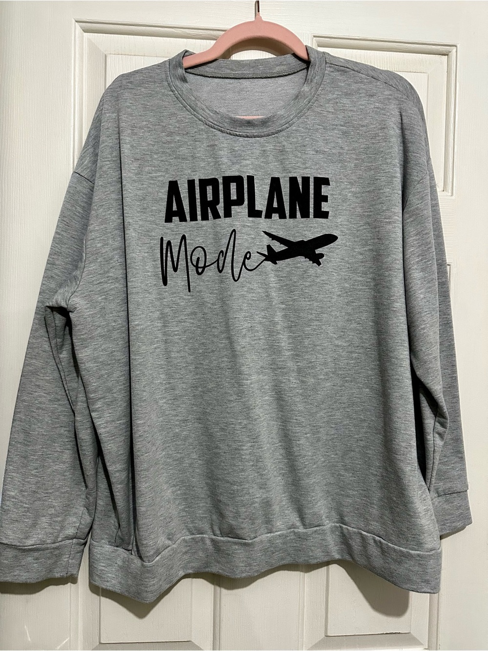 Airplane Mode Gray Graphic Sweatshirt